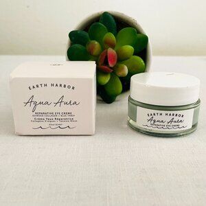 Earth Harbor Aqua Aura Reparative Eye Creme 0.5 Oz Seaweed Collagen Blue Tansy